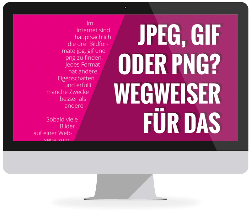 JPEG, GIF oder PNG?
