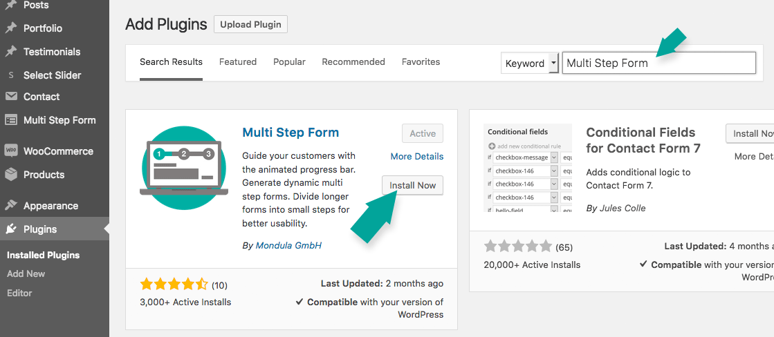 Installation Multi Step Form