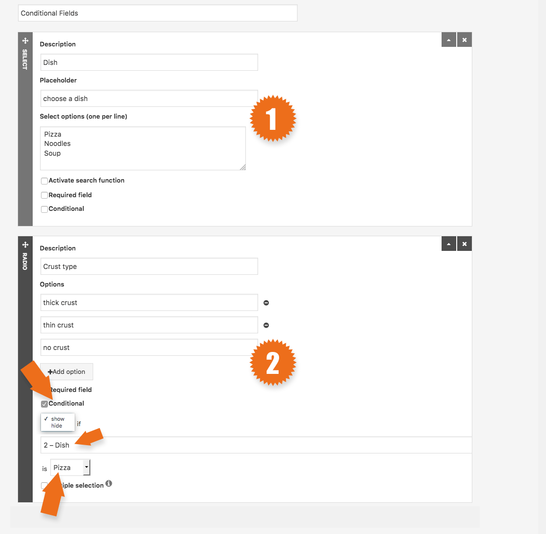 Conditional Fields Step 2